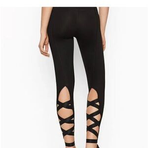 Women's Victoria’s secret knock out Black Crisscross Leggings/ tights